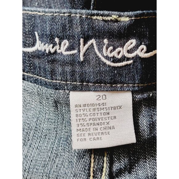 Jamie Nicole 20 Blue Jeans Dark Wash Paint & Patch‎ Boot Cut Pockets NEW - Picture 11 of 11